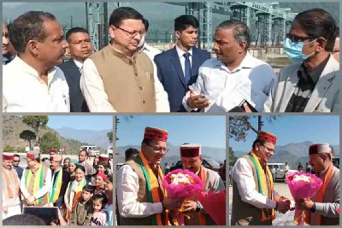 उत्तराखंड के मुख्यमंत्री धामी का हिमाचल में प्रचार शुरू, डाकपत्थर बैराज का किया निरीक्षण